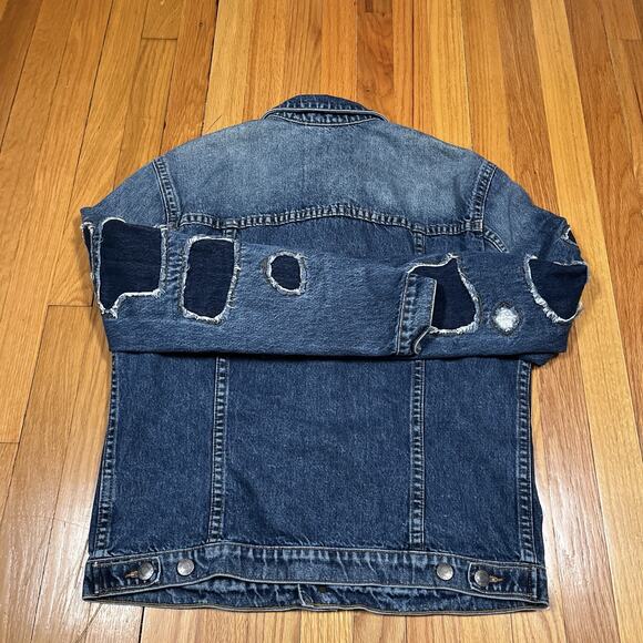 Helmut Lang Men’s MR 87 Large Distressed Grunge Denim Jacket Designer USA Made - Picture 13 of 14